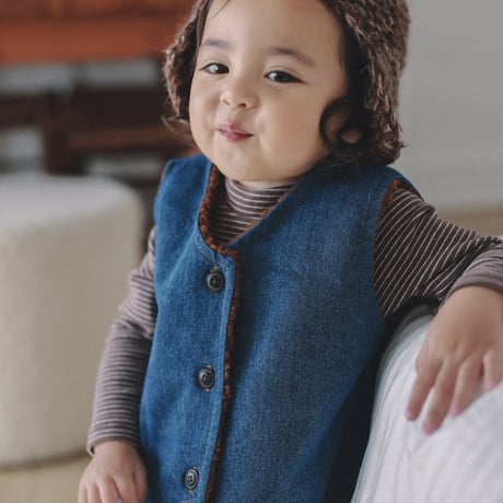 onu/27. dumble denim vest BABY(12M)-XL(6-7Y)