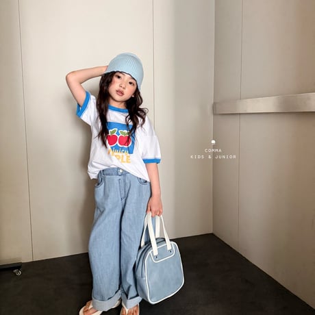 comma/60. apple two color T-shirt 160-170