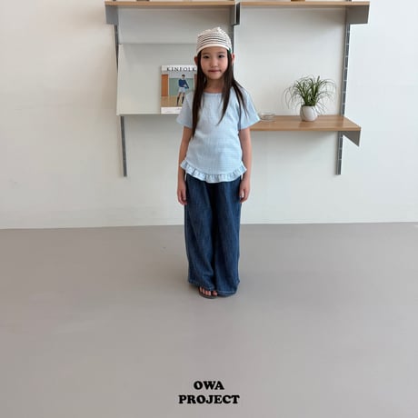 owa/17. pleated fril T-shirt S-XL