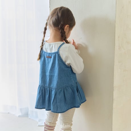plain/9. denim flare one-piece XS-XL