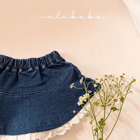 valubebe/25. lace denim skirt 6M-S