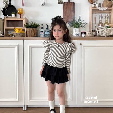 secondmoment/75. puff stripe T-shirt JS-JL