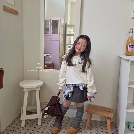 comma/148. embroidery collar T-shirt 110-130