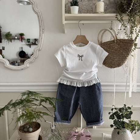 lepetitmot/13. ribbon shirring T-shirt XS-XL