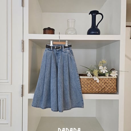 dadada/35. pin tuck denim PT( belt ) set S-XL