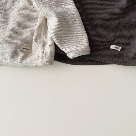 amigo/47. waffle embroidery T-shirt XS-XL