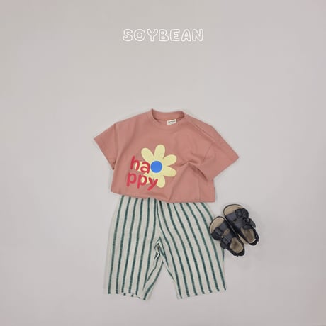 soybean/70. plan ) happy flower half t T-shirt JS-JM