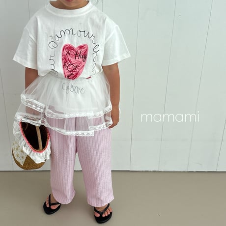 mamami/41. drawing heart T-shirt XS-XL