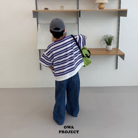 owa/48. wide linen denim pants JS-JL