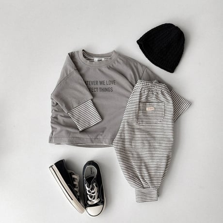 onu/2. lettering half t T-shirt BABY(12M)-XL(6-7Y)