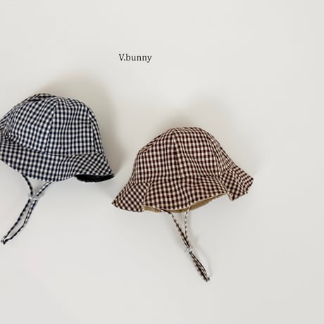 vbunny/50. both sides check hat FREE(48-52CM)