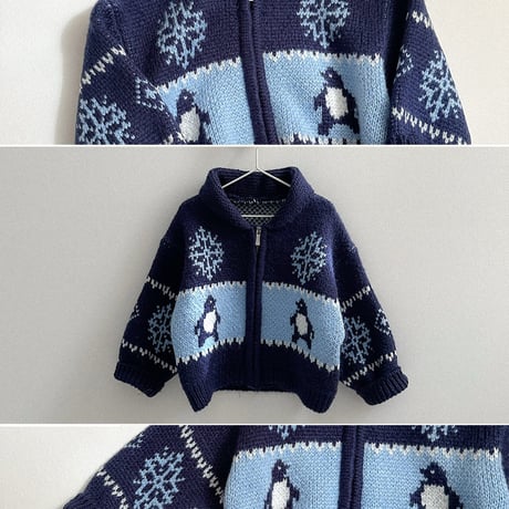 minirobe/9.  Penguin Knit Cardigan  S-XL