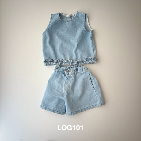 log101/60. denim fril blouse JS-JM