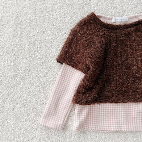 urbanrabbit/50. Check & Hairy Layered Set XS-XL
