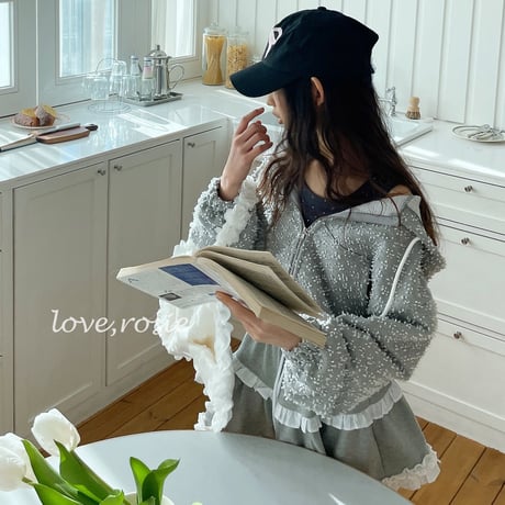 loverosie/11. popcorn hood short zipup 3XL