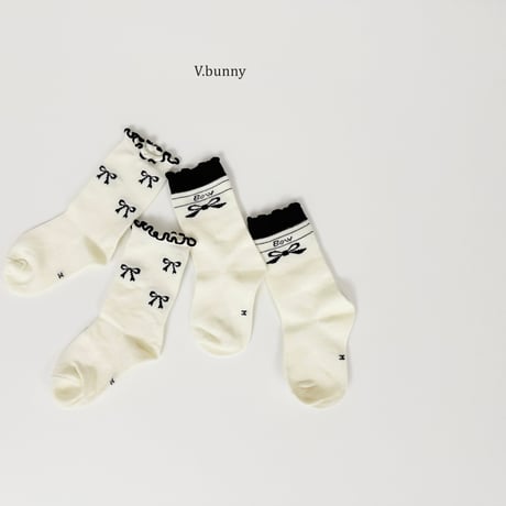 vbunny/4. bow socks set M(130-150)-XL(180-210)