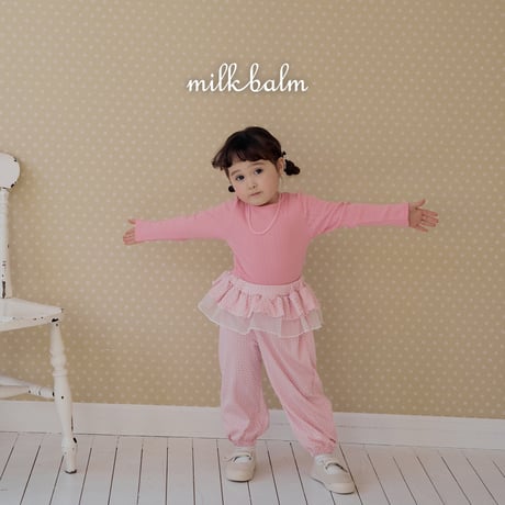 milkbalm/21. check fril pants XS-XL