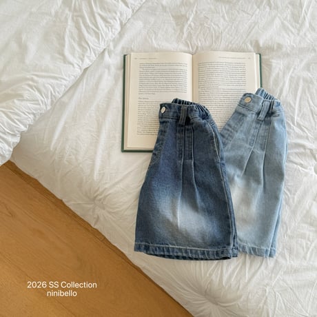 ninibello/118. 225 bermuda pin tuck denim pants 2XL