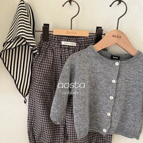 aosta/6. [Knit Cashmere Cardigan] S(1-2Y)-L(3-5Y)