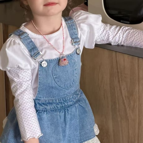 aiai/13. lovely heart denim overalls 90-130