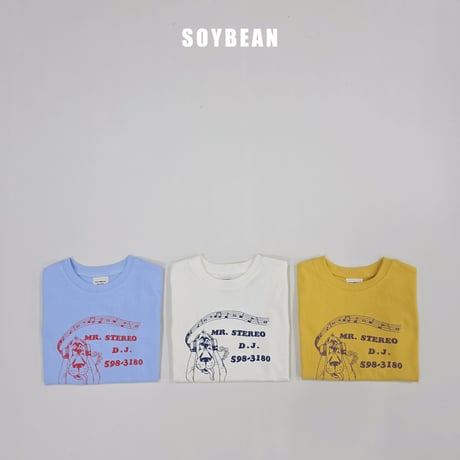 soybean/153. plan ) Binji music sleeve T-shirt XS-XL