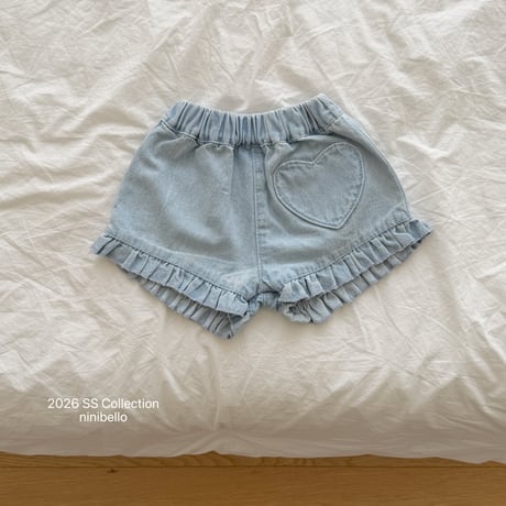 ninibello/158. heart fril denim pants XS-XL