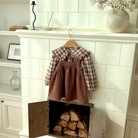 ohho/15. check fril collar blouse S-2XL