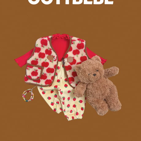 oottbebe/39. apple bear dumble ( dumble fleece vest XS(0-1Y)-XL(4-5Y)