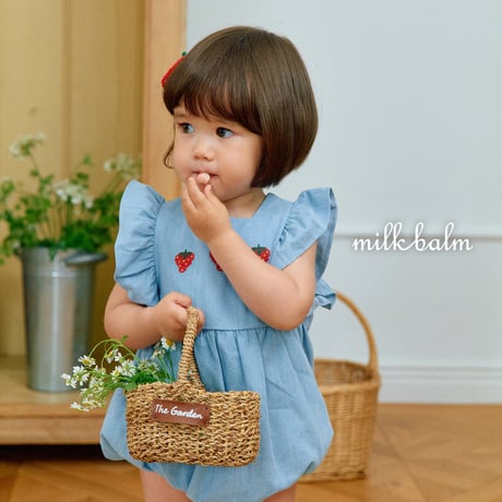milkbalm/16. strawberry denim suit XS(-6M)-M(12M-18M)
