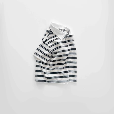 fromi/85. collar half t T-shirt S-XL