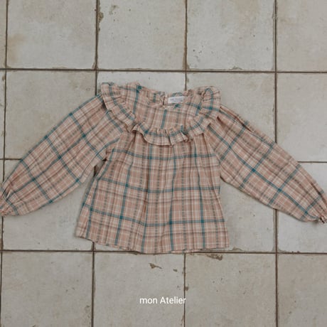monatelier/18. check fril blouse S-2XL