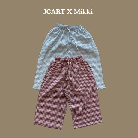 mikki/102. check jijimi long pants 2XL-4XL