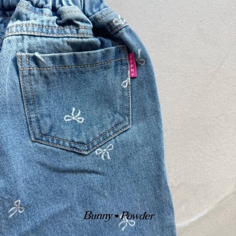 bunnypowder/88. ribbon denim pants 2XL-4XL