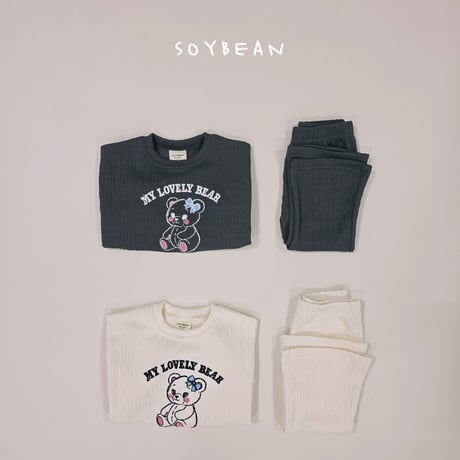 soybean/95. bear knit updown set XS-XL