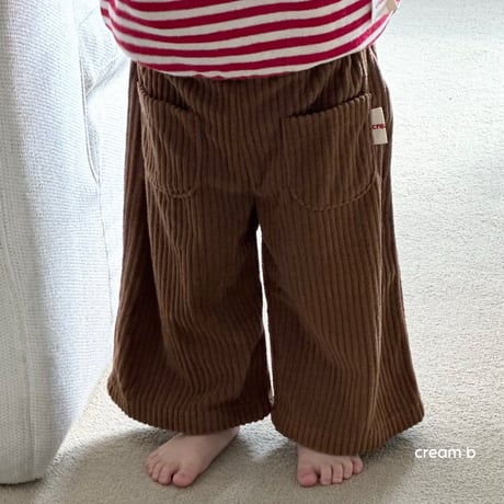 creambbang/20. corduroy pocket wide pants XXS-XL