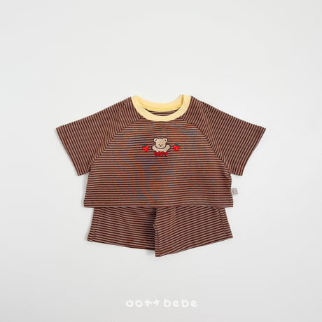 oottbebe/67. strawberry choco updown set XS(1-2Y)-XL(6-7Y)