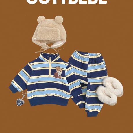 oottbebe/27. bear friends updown set XS(0-1Y)-XL(4-5Y)