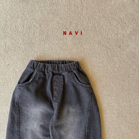 navi/75. butter denim baggy pants S-XL
