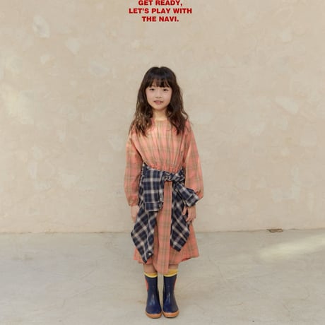 navi/61. check one-piece S-XL