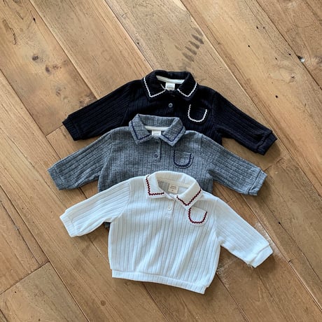 bebeholic/38. Tiny collar T-shirt S(3-6M)-XL(18-24M)