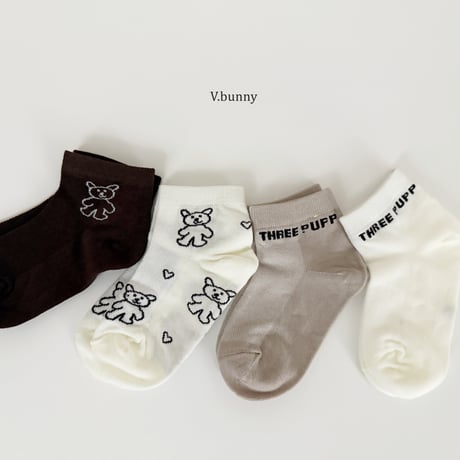 vbunny/19. puffy socks set S(130-150)-L(180-210)