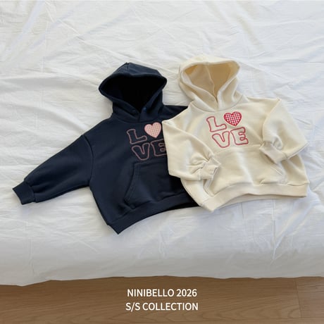 ninibello/90. love hood T-shirt 2XL
