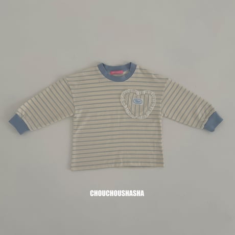 chouchoushasha/19. Heart Stripe Tee XS-XL
