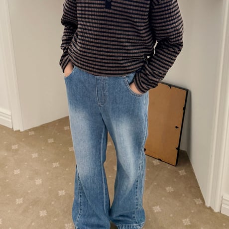 fromi/17. Panel Flare Denim Pants? S-XL