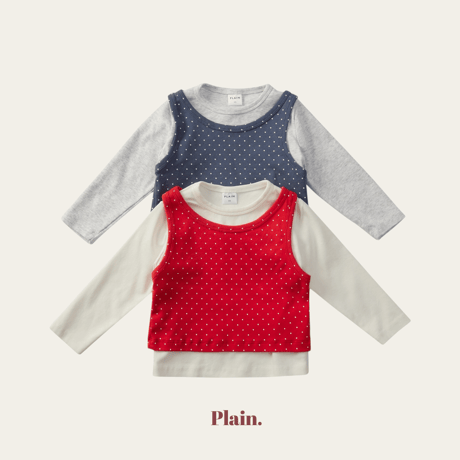 plain/34. dot rayerd sleeveless ) set XS-XL
