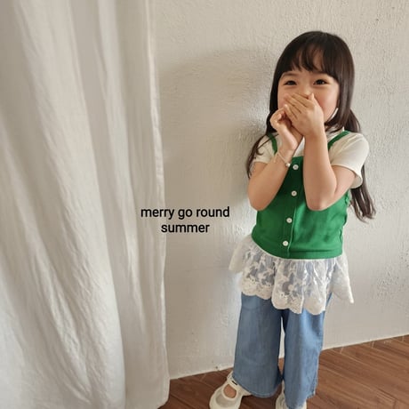 merrygoround/40. golgi button sleeveless XS-2XL