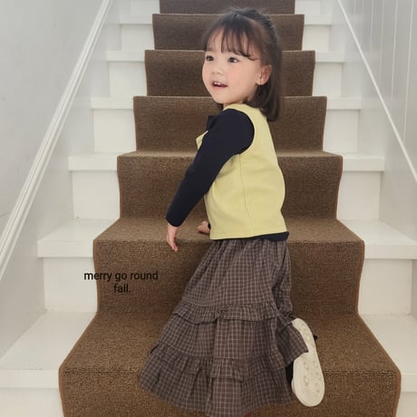 merrygoround/5. check fril skirt XS-2XL