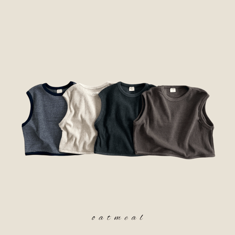 oatmeal/6. waffle vest XS-XL