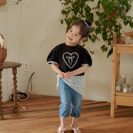melikey/11. heart ribbon T-shirt XS-XL