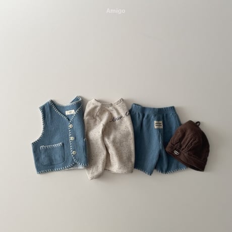 amigo/27. denim mello vest XS-XL